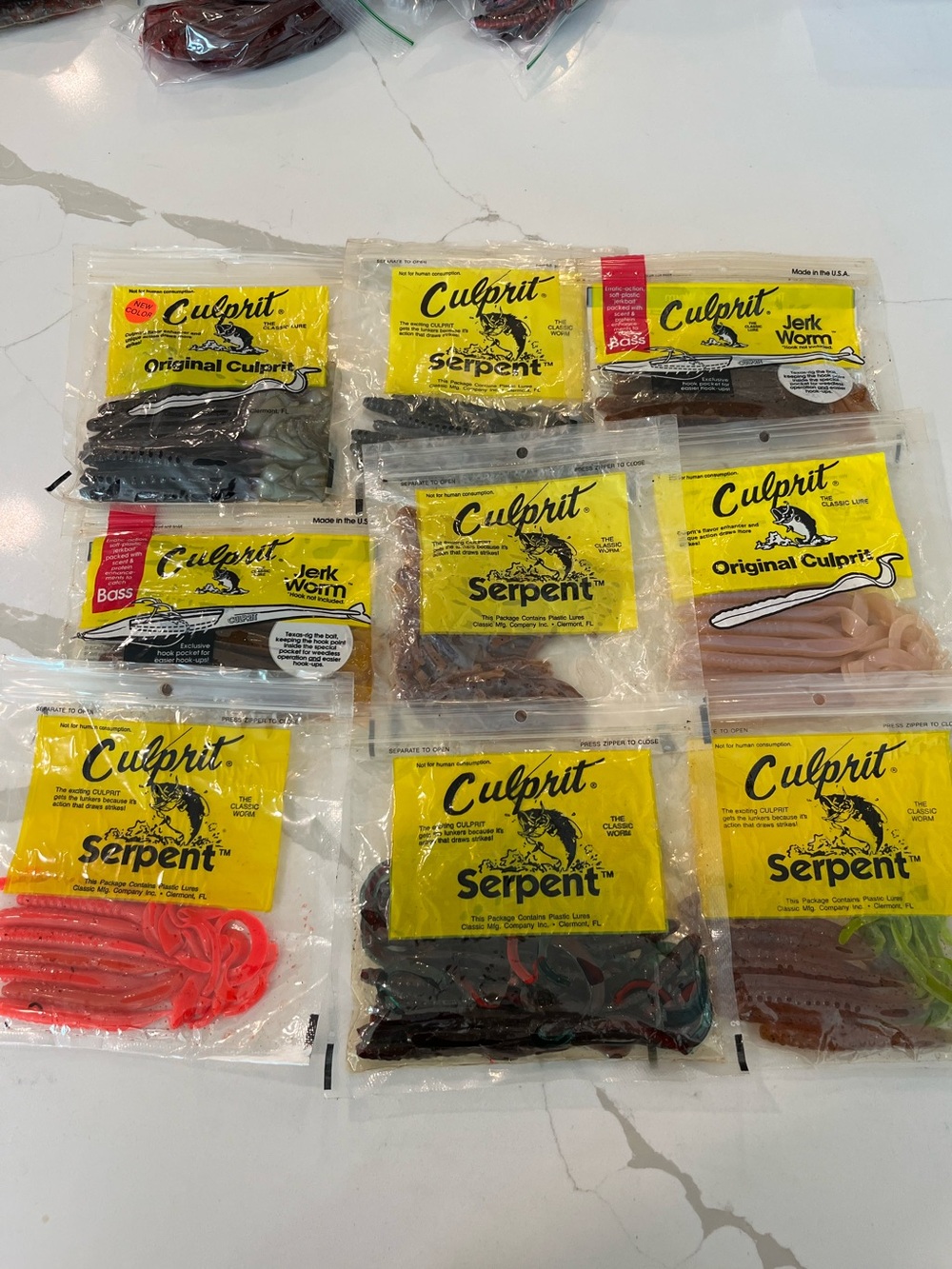Culprit Original Baits 9 Packs / Serpent / Jerk Bait Packs- NOS See Description